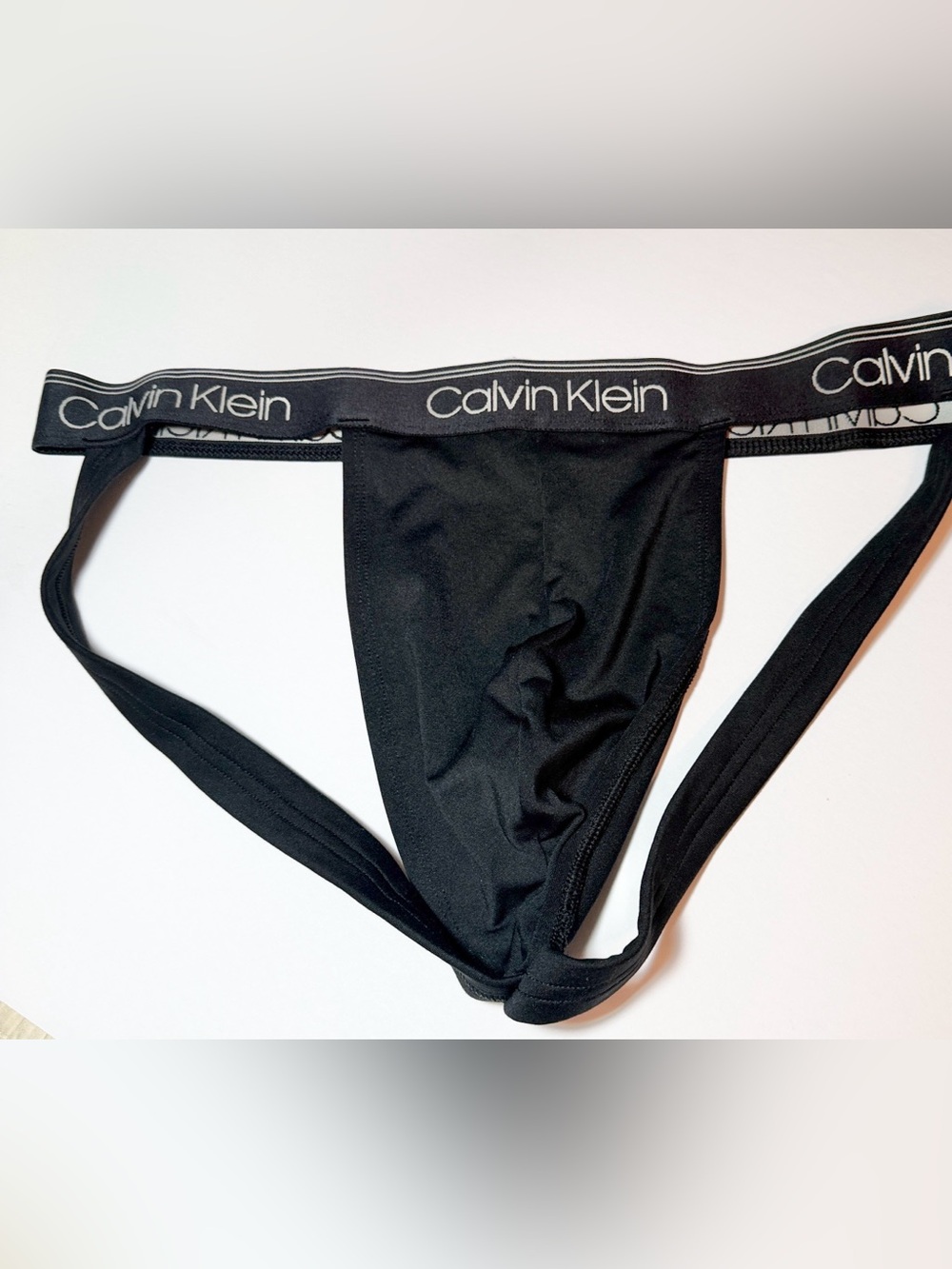 CALVIN KLEIN Men's Microfiber Stretch Jockstrap, Black, XL/TG/EE/GG, NWOT - Picture 7 of 9